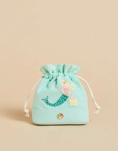 Spartina 449 Keepsake Drawstring Pouch Mermaid Shell Sea Foam