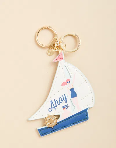 Spartina 449 Keychain Ahoy Sailboat In White