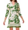 Spartina 449 Kit Jersey Ogeechee Tropical Leaf Dress In Green In Green