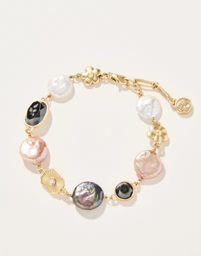 Spartina 449 Linden Bracelet Black/pink In Gold