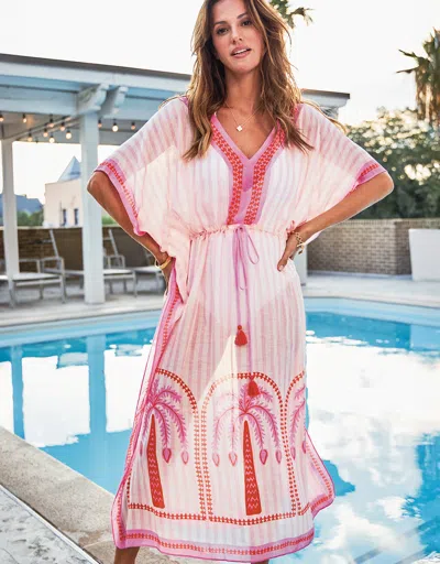 Spartina 449 Long Kaftan Palm Stripe