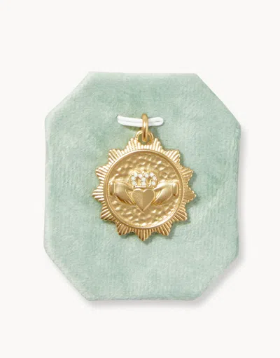Spartina 449 Loyalty Charm Claddagh/crystal In Gold