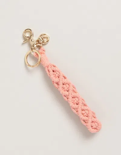 Spartina 449 Macrame Wristlet Keychain Light Pink