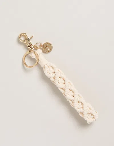 Spartina 449 Macrame Wristlet Keychain Natural