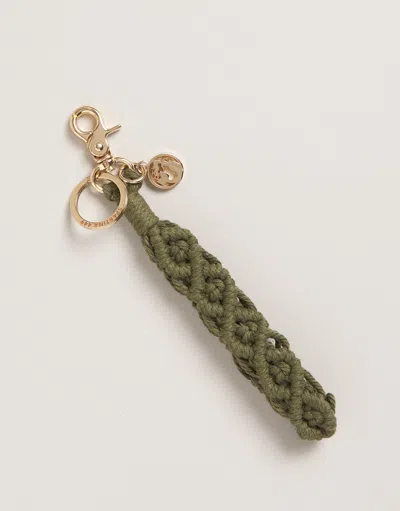Spartina 449 Macrame Wristlet Keychain Olive