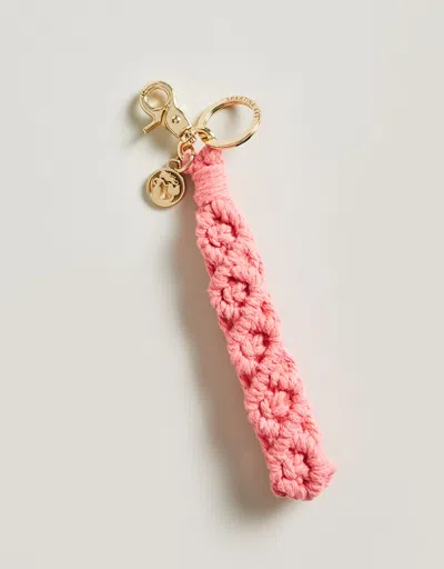 Spartina 449 Macrame Wristlet Keychain Pink