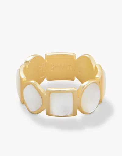 Spartina 449 Maera Band Ring Mother-of-pearl In Gold