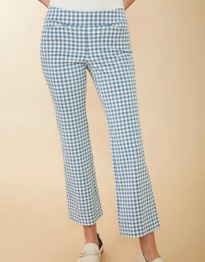 Spartina 449 Maren Kick Flare Pant Clara Gingham Bluestone