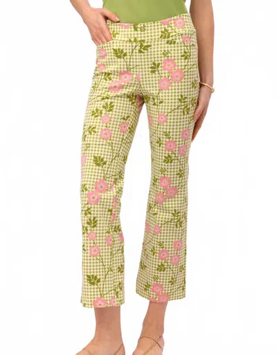Spartina 449 Maren Kick Flare Pant In Castillo Gingham In Green
