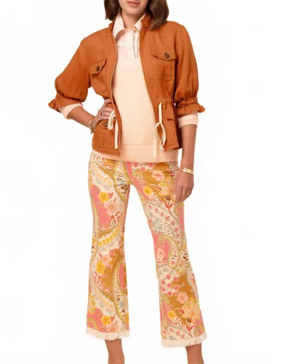 Spartina 449 Margot Linen Jacket In Pecan In Orange