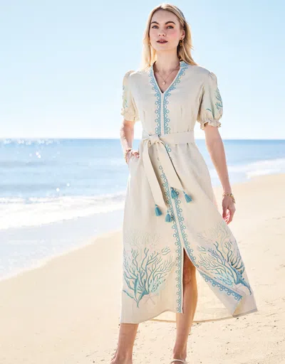 Spartina 449 Marilyn Linen Dress Flax In Neutral