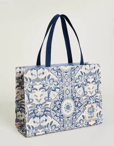 Spartina 449 Market Tote Peeples Song Park Palms In Blue
