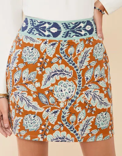 Spartina 449 Matilda Bi-stretch Skort Kalalanta Blooming Vines Brown
