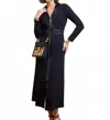 Spartina 449 Melanie Midi Dress With Faux Leather Trim In Black In Black