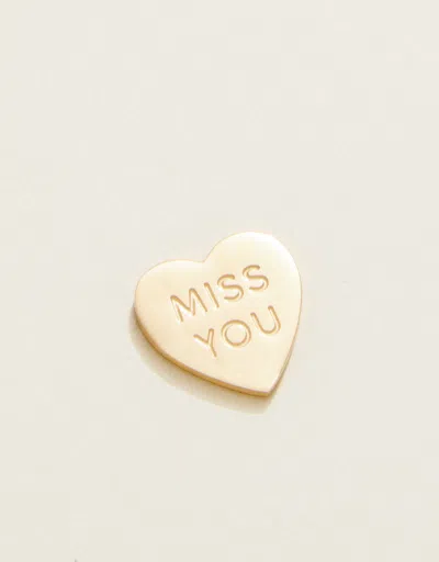 Spartina 449 Mini Heart Locket Note Miss You In Gold