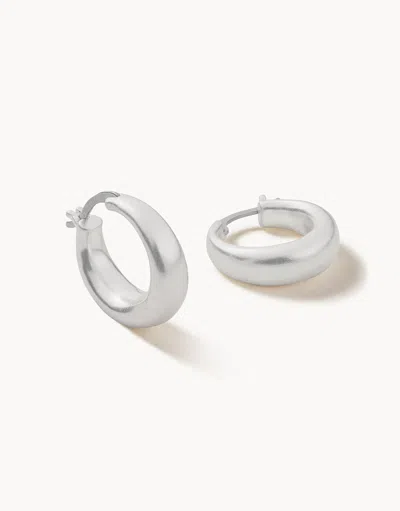 Spartina 449 Mod Ballon Hoop Earrings Silver In Metallic
