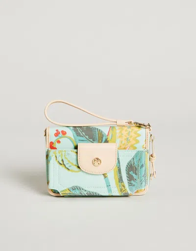 Spartina 449 Multi Phone Wallet Queenie Tropical Floral Sea Foam