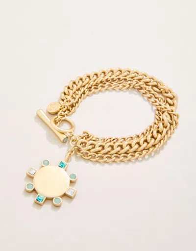 Spartina 449 Mystic Moss Toggle Bracelet Sea Foam In Gold