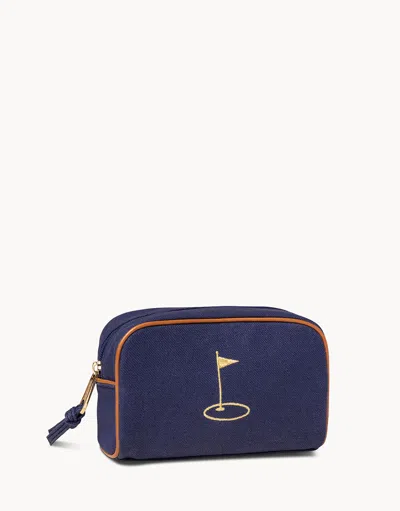 Spartina 449 Navy Travel Pouch Flagstick On Green