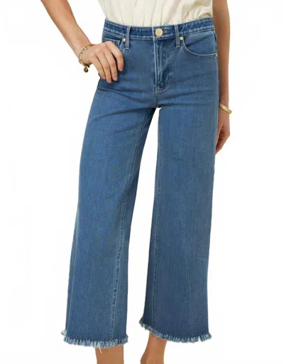 Spartina 449 Nayla Fringe Wide Leg Crop Jeans In Morning Tide Wash In Blue
