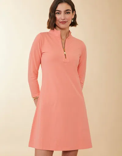 Spartina 449 Nora Half-zip Dress Burnt Coral In Pink