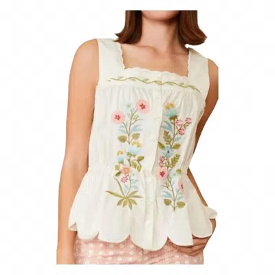 Spartina 449 Odette Scallop Top In Buttercream In White
