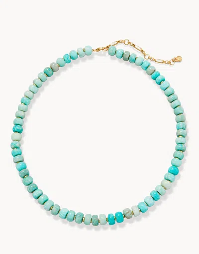 Spartina 449 Oval Stone Beaded Necklace Amazonite In Blue