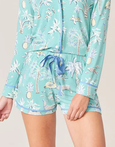 Spartina 449 Pajama Short Lowcountry Fauna In Blue