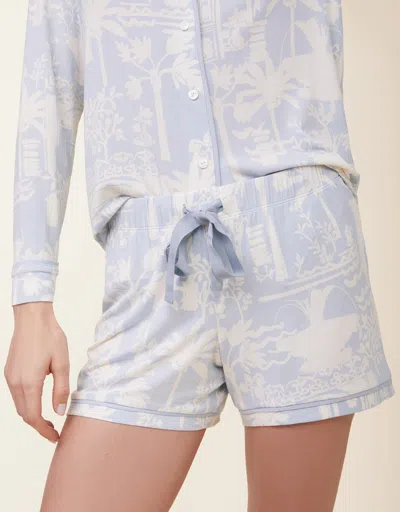 Spartina 449 Pajama Short Palm Scene Blue