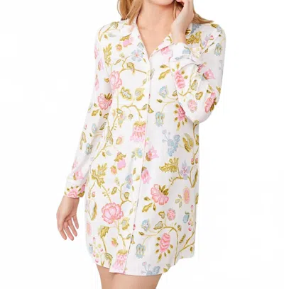 Spartina 449 Pajama Sleep Shirt In Jane Jacobean Cream In Multi