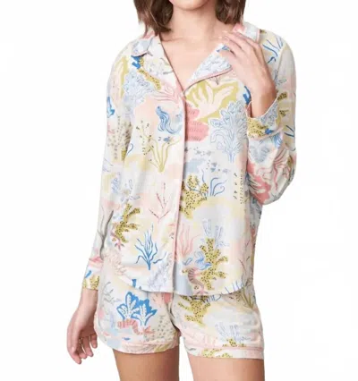 Spartina 449 Pajama Top In Seafoam Mermaids In Multi