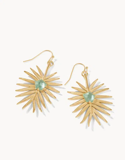 Spartina 449 Palm Earrings Gold Aqua Pearlescent