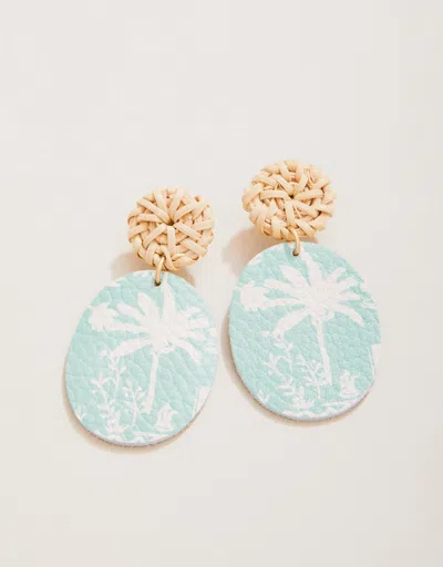 Spartina 449 Palm Leather Earrings Blue