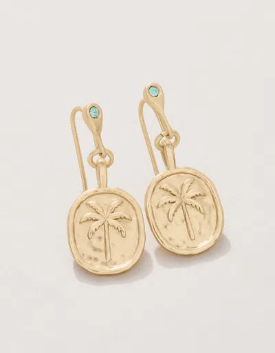 Spartina 449 Palm Tree Medallion Earrings In Gold