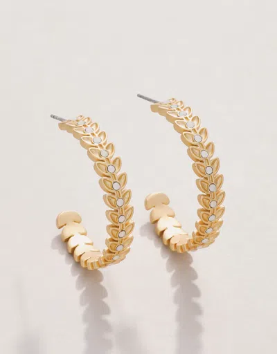 Spartina 449 Parkwood Hoop Earrings 30mm White Opal In Gold