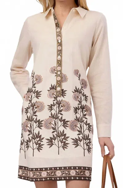 Spartina 449 Penelope Dress In St. Augustine Stems Beige Multi In White