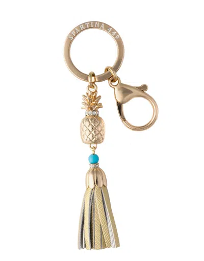 Spartina 449 Pineapple Keychain Gold In Brown