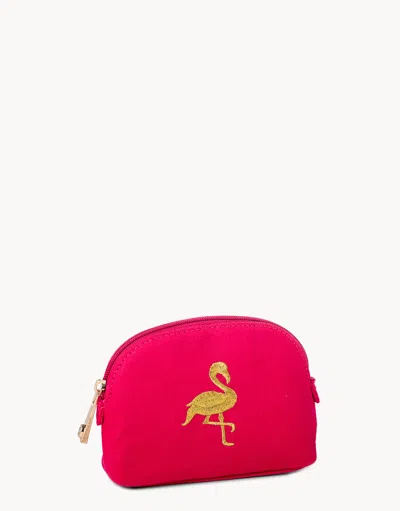 Spartina 449 Pink Cosmetic Case Small Flamingo In Red