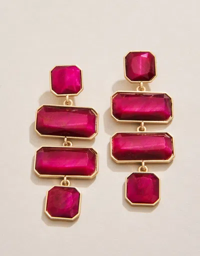 Spartina 449 Quad Earrings Optic Pink In Red