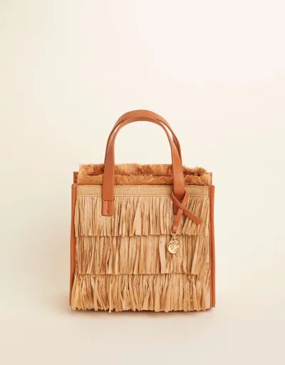 Spartina 449 Raffia Fringe Dune Satchel Nutmeg