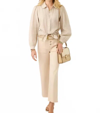 Spartina 449 Rebekah Collared Blouse In Flax In Beige