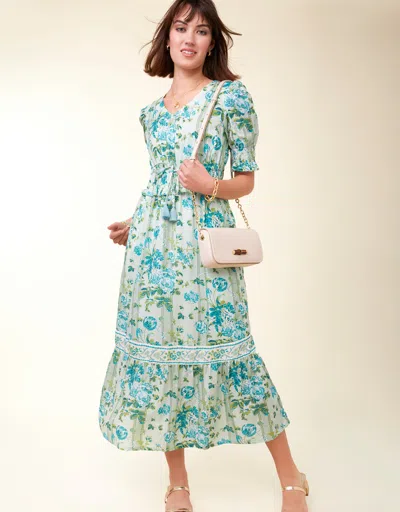 Spartina 449 Robyn Midi Dress Ogeechee Bouquet Stripe In Multi
