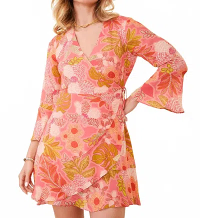 Spartina 449 Rosalee Wrap Dress In Calawassie Flowers Pink In Multi