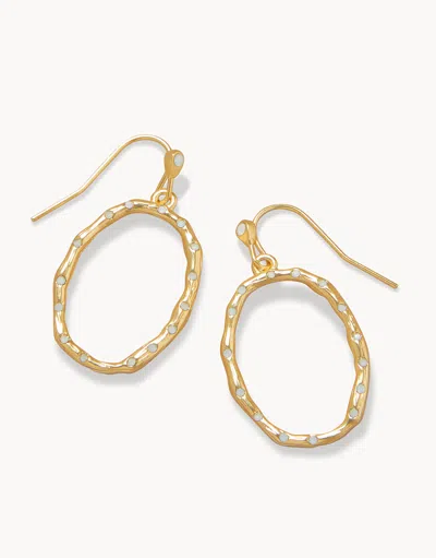 Spartina 449 Sand Bar Ripple Earrings White Opal In Gold