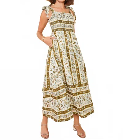 Spartina 449 Saylor Midi Dress In Mystic Moss Flower In Neutral