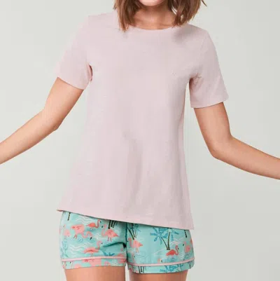Spartina 449 Sea Breeze Slub Tee In Strawberry Cream In Pink