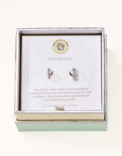 Spartina 449 Sea La Vie Hoop Earrings Thankful/ring In Silver