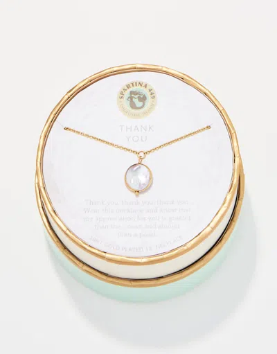 Spartina 449 Sea La Vie Necklace Thank You/coin In Gold