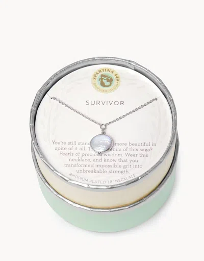 Spartina 449 Sea La Vie Survivor Coin Pearl Necklace In Silver