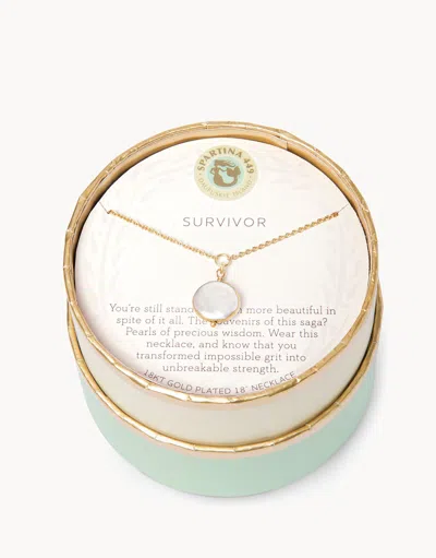 Spartina 449 Sea La Vie Survivor Coin Pearl Necklace In White